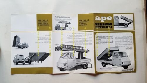 Piaggio ApeCar - P 601 versioni speciali depliant originale italiano