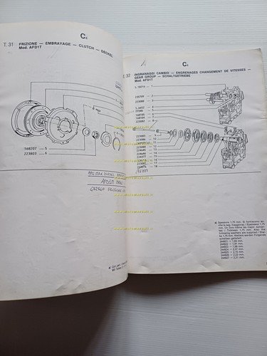 Piaggio Apecar Diesel 1986 catalogo ricambi ORIGINALE
