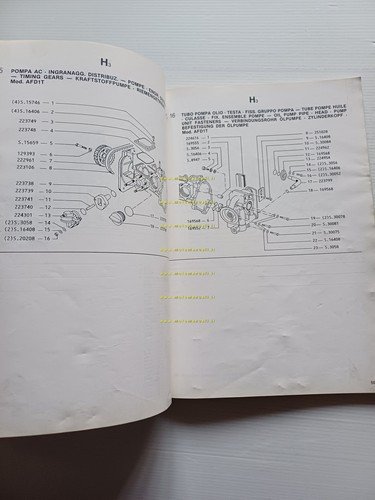 Piaggio Apecar Diesel 1986 catalogo ricambi ORIGINALE