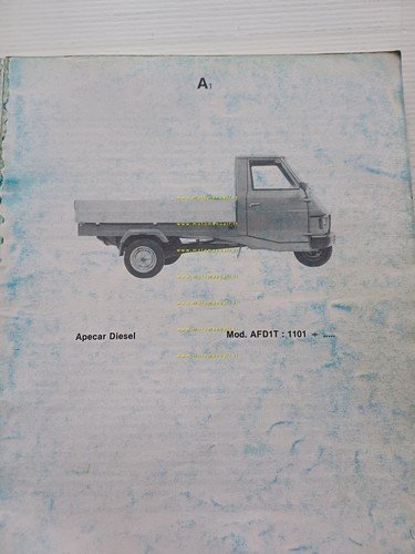 Piaggio Apecar Diesel 1986 catalogo ricambi ORIGINALE