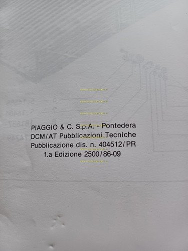Piaggio Apecar Diesel 1986 catalogo ricambi ORIGINALE