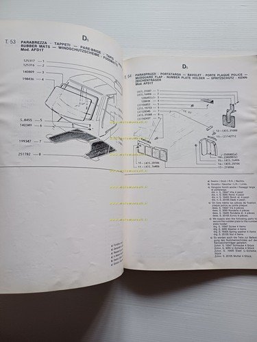 Piaggio Apecar Diesel 1986 catalogo ricambi ORIGINALE