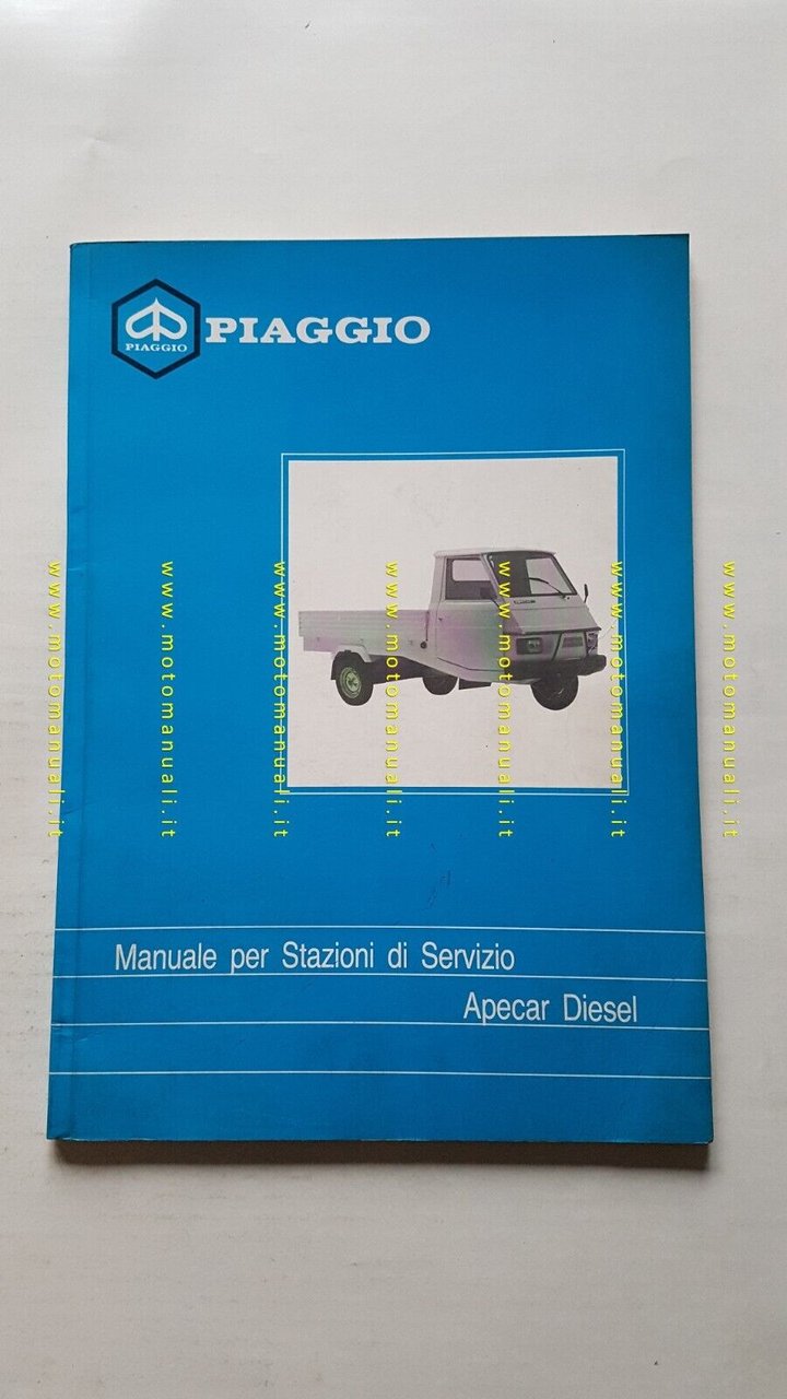 Piaggio Apecar Diesel 1986 manuale officina originale workshop manual