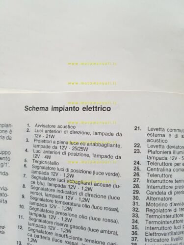 Piaggio APECAR diesel 1986 manuale uso manutenzione ITALIANO originale