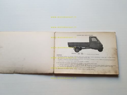 Piaggio APECAR P2 - VESPACAR P2 1979 catalogo ricambi originale