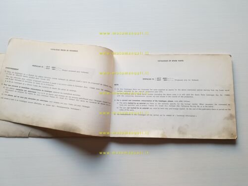 Piaggio APECAR P2 - VESPACAR P2 1979 catalogo ricambi originale