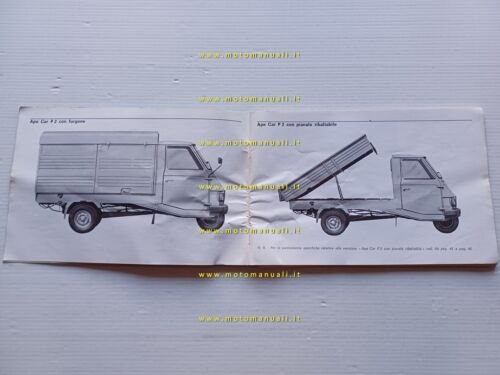 Piaggio ApeCar P2 1982 manuale uso manutenzione libretto originale owner …