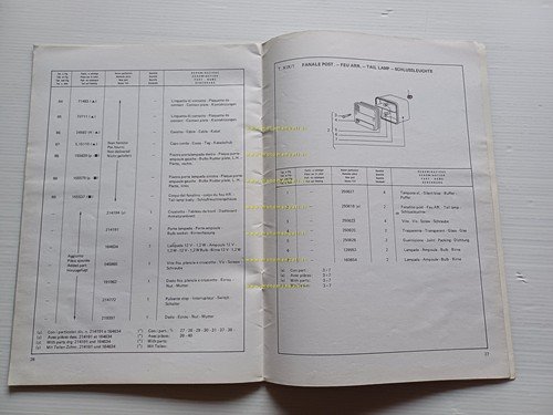 Piaggio Apecar P3 1983 VARIANTI catalogo ricambi originale