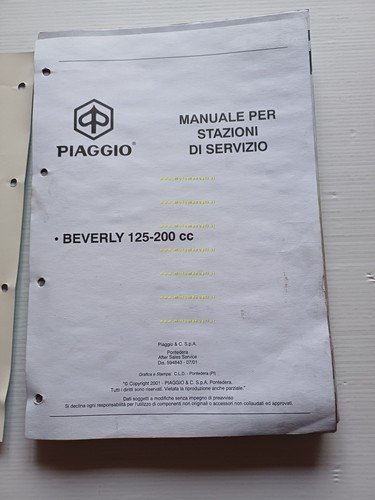 Piaggio Beverly 125 - 200 2001 manuale officina TELAIO originale …
