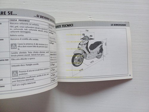 Piaggio Beverly 125-200 2001 manuale uso manutenzione italiano originale