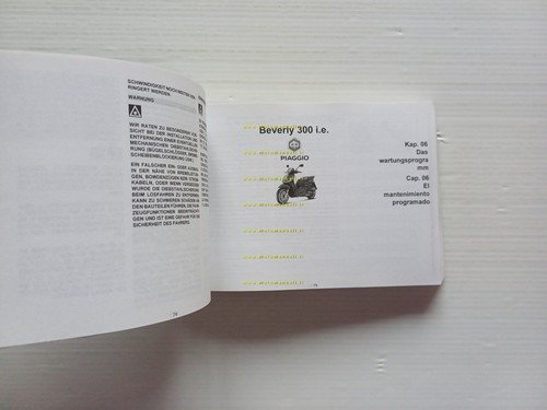 Piaggio Beverly 300 ie 2017 manuale uso manutenzione libretto originale