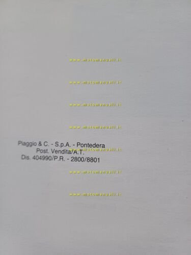 Piaggio Boss 50 1988 AGGIORNAMENTO-VARIANTI manuale officina originale