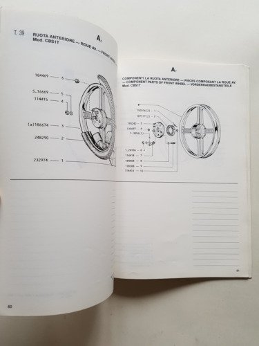 Piaggio Boss 50 CBS1T 1988 catalogo ricambi ORIGINALE