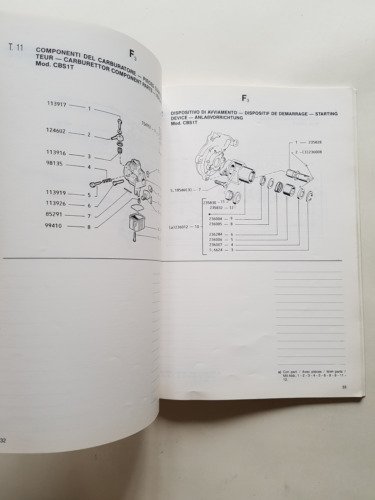 Piaggio Boss 50 CBS1T 1988 catalogo ricambi ORIGINALE