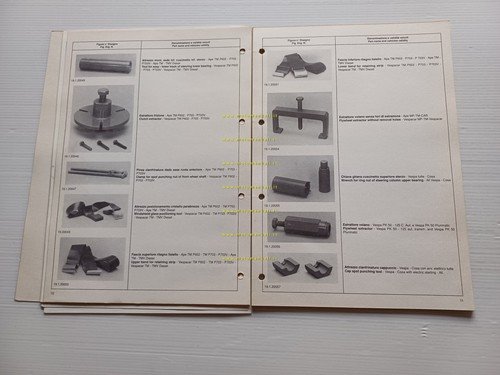 Piaggio catalogo attrezzi specifici riparazione per officina 1990 originale