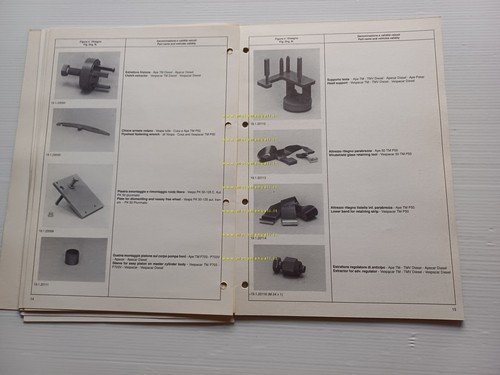 Piaggio catalogo attrezzi specifici riparazione per officina 1990 originale