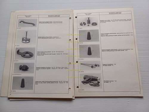 Piaggio catalogo attrezzi specifici riparazione per officina 1990 originale