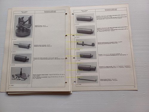 Piaggio catalogo attrezzi specifici riparazione per officina 1990 originale