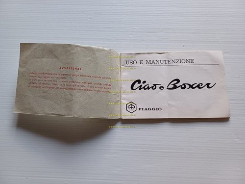 Piaggio Ciao - Boxer 1971 manuale uso manutenzione libretto istruzioni …