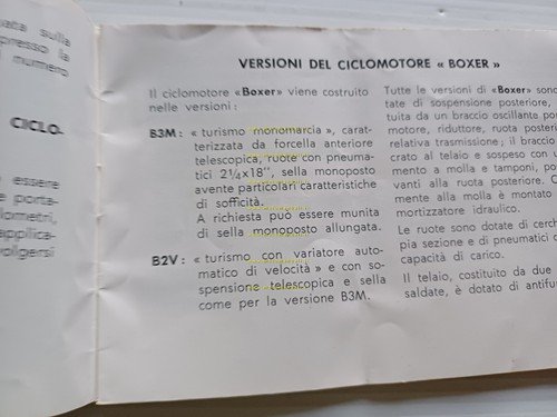 Piaggio Ciao - Boxer 1971 manuale uso manutenzione libretto istruzioni …