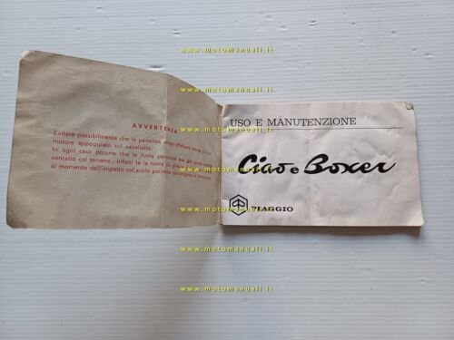 Piaggio Ciao 50 - Boxer 50 1970 manuale uso manutenzione …
