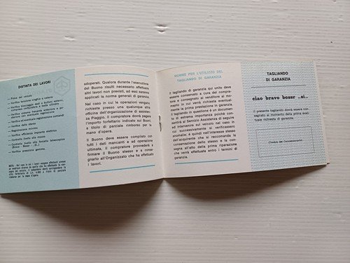 Piaggio Ciao Boxer Bravo Si libretto garanzia nuovo anni 70 …