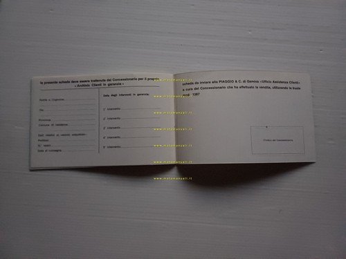 Piaggio Ciao Boxer Bravo Si libretto garanzia nuovo anni 70 …