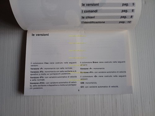 Piaggio Ciao Bravo Si 50 1991 manuale uso manutenzione libretto …