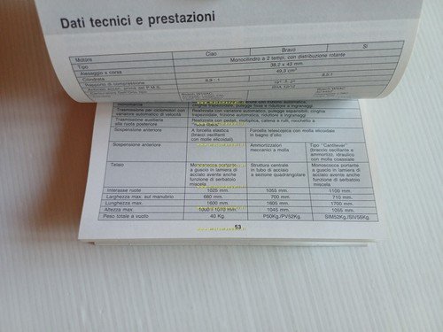 Piaggio Ciao Bravo Si 50 1991 manuale uso manutenzione libretto …
