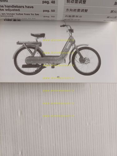 Piaggio Ciao Bravo Si 50 anni 90 manuale uso originale …