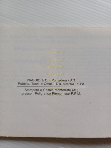 Piaggio Cosa 125 150 200 1a serie manuale uso manutenzione …