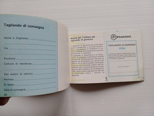 Piaggio Cosa 125 150 200 1a serie manuale uso manutenzione …