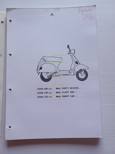 Piaggio Cosa 2a serie 200 VSR1T -150 VLR2T -125 VNR2T …