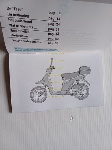 Piaggio Free 1999 manuale uso manutenzione originale TESTO OLANDESE