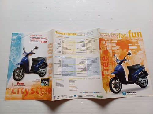 Piaggio Free 50 - 100 Catalyzed depliant originale italiano