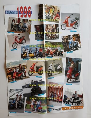 Piaggio Gilera produzione modelli 1996 depliant poster originale