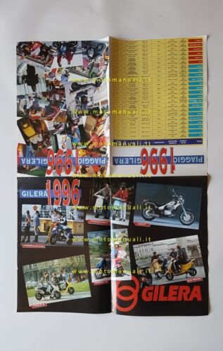 Piaggio Gilera produzione modelli 1996 depliant poster originale