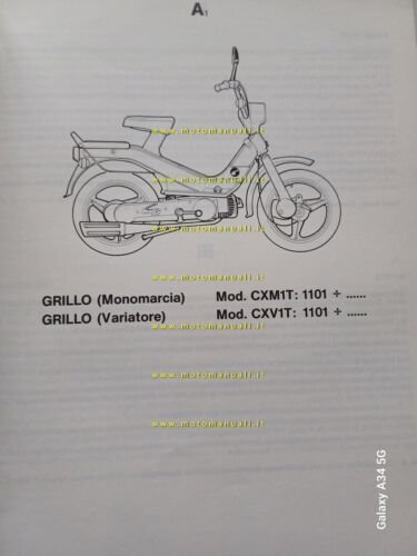 Piaggio Grillo 50 1991 catalogo ricambi originale spare parts catalogue