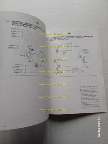 Piaggio Grillo 50 1991 catalogo ricambi originale spare parts catalogue