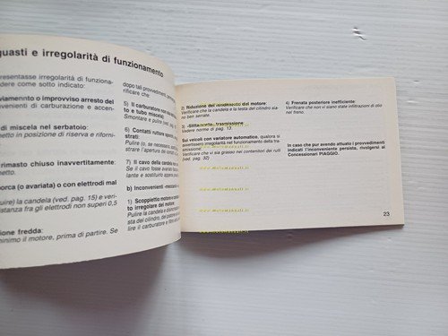 Piaggio Grillo 50 manuale uso manutenzione libretto italiano originale