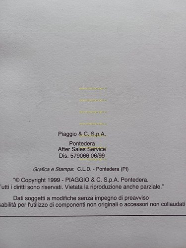 Piaggio Hexagon LX4 125 1999 manuale officina TELAIO originale