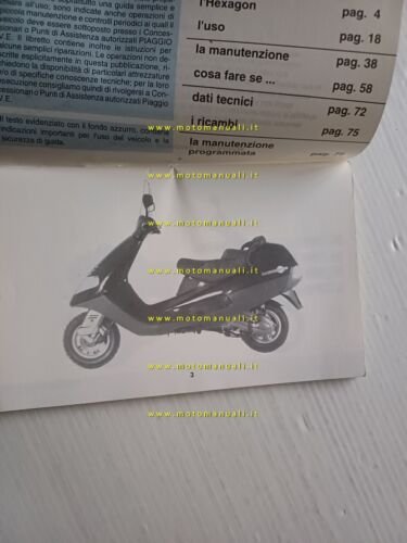 Piaggio Hexagon manuale uso manutenzione libretto originale scooter