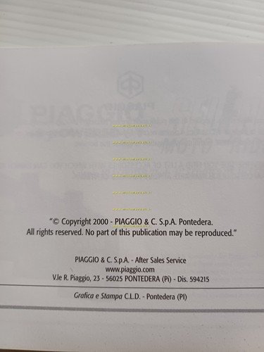 Piaggio LB 50 (Liberty) 2000 manuale uso manutenzione originale TESTO …