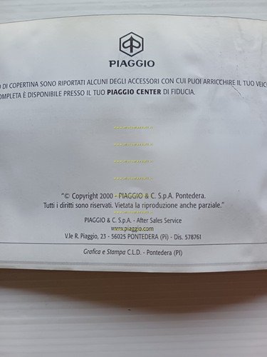 Piaggio Liberty 125-150 2T 2000 manuale uso manutenzione libretto originale