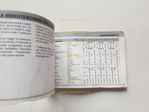 Piaggio Liberty 125 1999 manuale uso manutenzione libretto originale