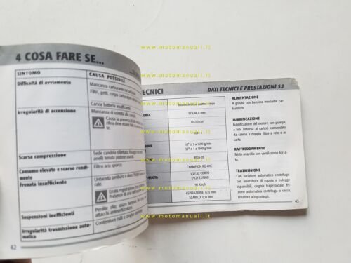 Piaggio Liberty 125 1999 manuale uso manutenzione libretto originale