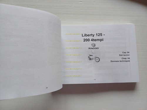 Piaggio Liberty 125-200 4T 2003 manuale uso manutenzione libretto originale