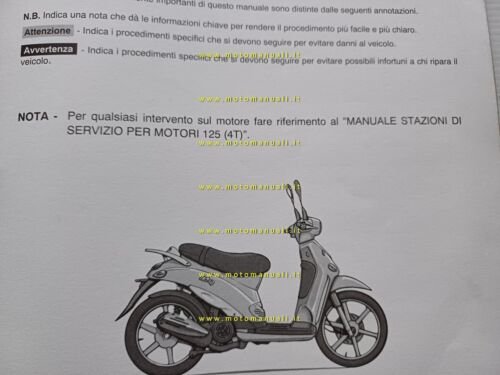 Piaggio Liberty 125 4T 1998 manuale officina TELAIO originale italiano