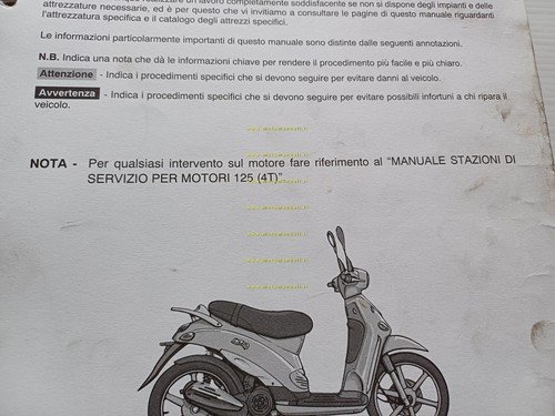 Piaggio Liberty 125 4T 1998 manuale officina TELAIO originale italiano