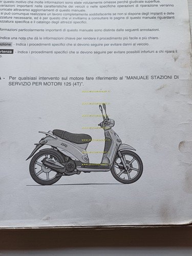 Piaggio Liberty 125 4T 1998 manuale officina TELAIO originale italiano